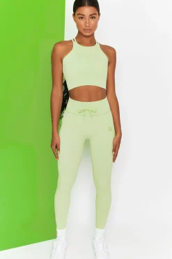 Oh Polly Women'S Clothing Sale - $65 And Under | Women'S Clothing Sale - $40 And Under^Feel Your Power Ribbed Racer Crop Top in Lime