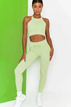 Oh Polly Women'S Clothing Sale - $65 And Under | Women'S Clothing Sale - $40 And Under^Feel Your Power Ribbed Racer Crop Top in Lime