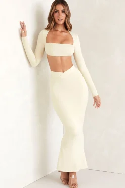 Oh Polly Women'S Clothing Sale - $65 And Under | Women'S Clothing Sale - $40 And Under^Flared Hem Maxi Skirt in Ivory