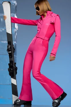 Oh Polly Coats^Fleece Lined Ski Suit in Fuchsia Pink FuchsiaPink