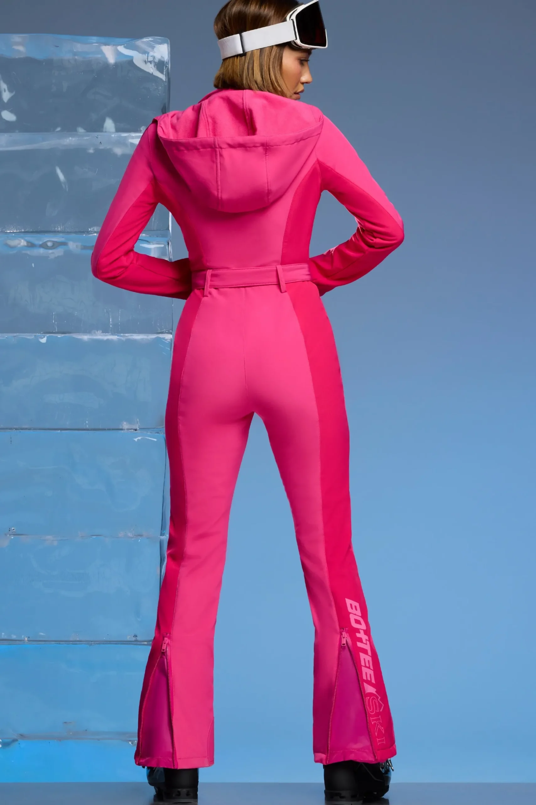 Oh Polly Coats^Fleece Lined Ski Suit in Fuchsia Pink FuchsiaPink