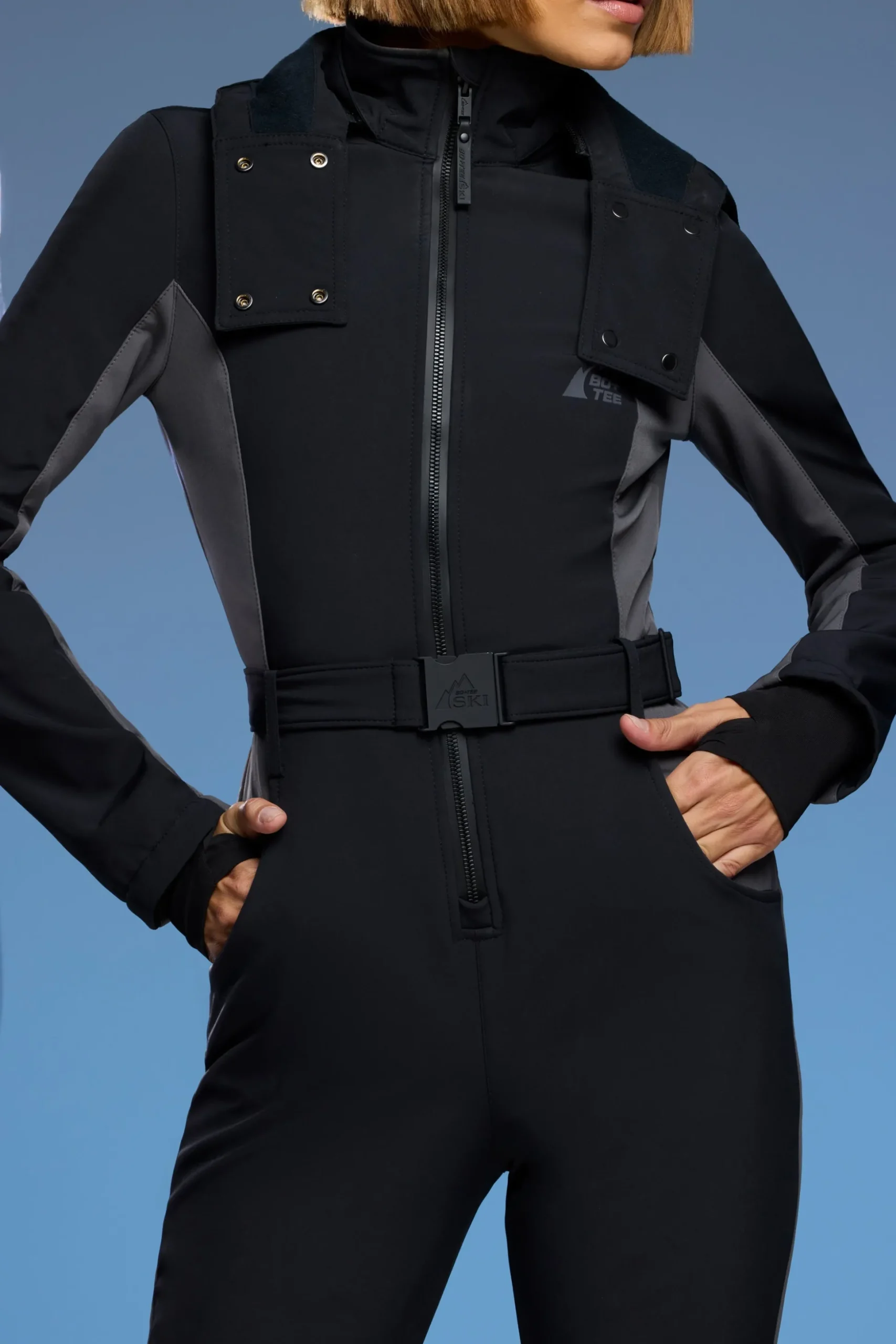 Oh Polly Coats^Fleece Lined Ski Suit in Black