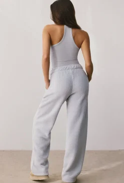 Oh Polly Tracksuits^Fleece Wide Leg Joggers in Fog