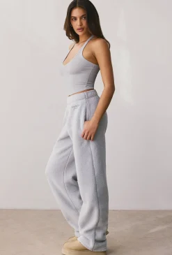 Oh Polly Tracksuits^Fleece Wide Leg Joggers in Fog