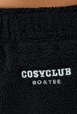 Oh Polly Tracksuits^Fleece Wide Leg Joggers in Onyx