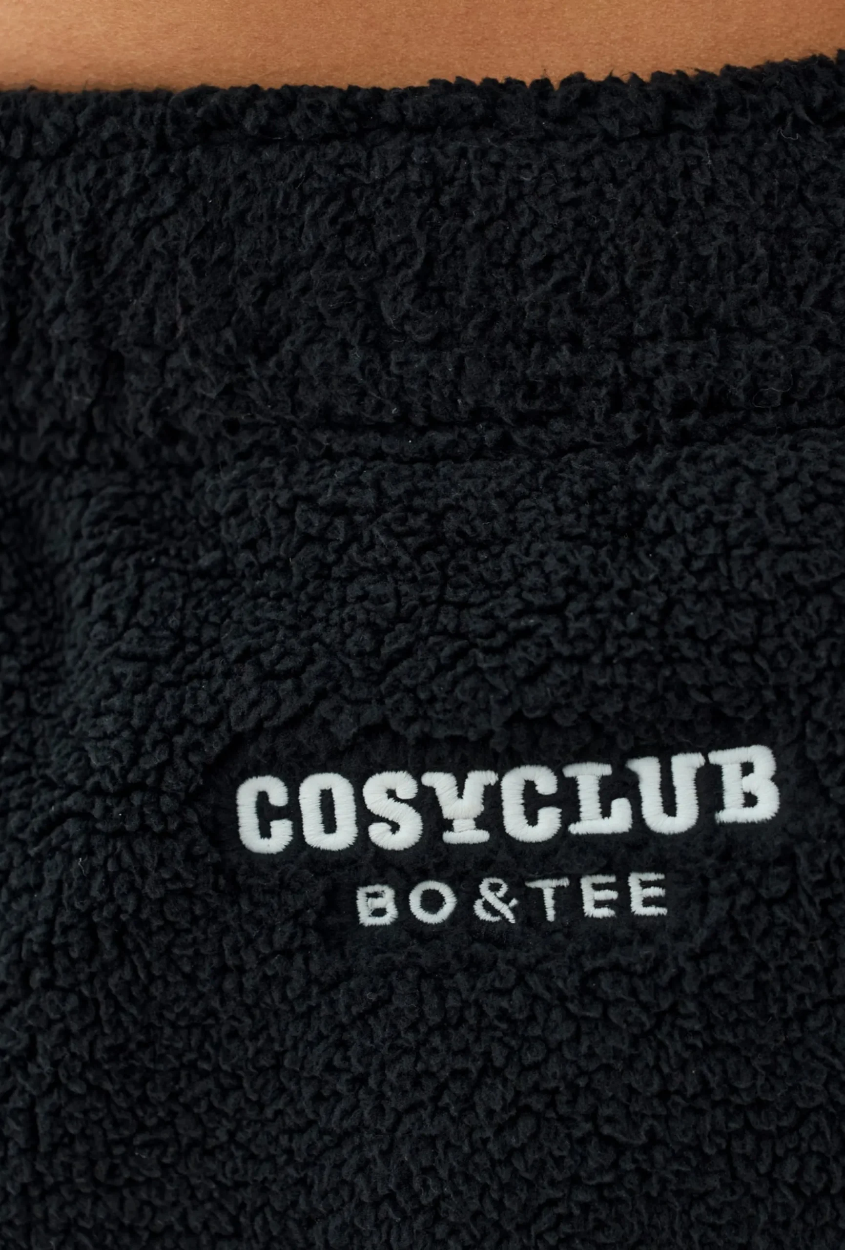 Oh Polly Tracksuits^Fleece Wide Leg Joggers in Onyx