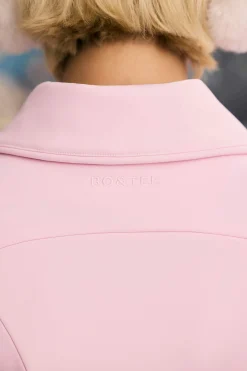 Oh Polly Coats^Fleece-Lined Belted Ski Suit in Pastel Pink PastelPink