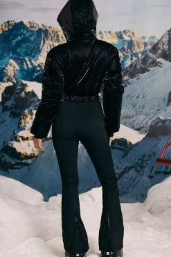 Oh Polly Coats^Fleece-Lined Hooded Ski Suit in Black