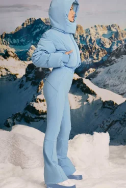 Oh Polly Coats^Fleece-Lined Hooded Ski Suit in Ice Blue IceBlue