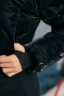 Oh Polly Coats^Fleece-Lined Hooded Ski Suit in Black