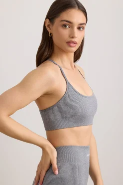 Oh Polly Women'S Clothing Sale - $65 And Under | Women'S Clothing Sale - $40 And Under^FlexiRib Scoop Neck Sports Bra in Grey Melange GreyMelange