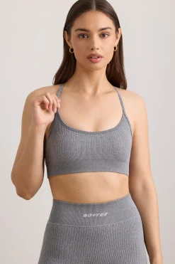 Oh Polly Women'S Clothing Sale - $65 And Under | Women'S Clothing Sale - $40 And Under^FlexiRib Scoop Neck Sports Bra in Grey Melange GreyMelange