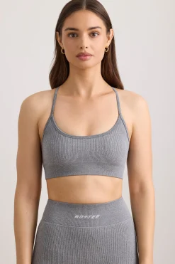 Oh Polly Women'S Clothing Sale - $65 And Under | Women'S Clothing Sale - $40 And Under^FlexiRib Scoop Neck Sports Bra in Grey Melange GreyMelange