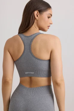 Oh Polly Women'S Clothing Sale - $65 And Under | Women'S Clothing Sale - $40 And Under^FlexiRib Wide Strap Sports Bra in Grey Melange GreyMelange