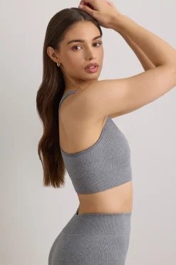 Oh Polly Women'S Clothing Sale - $65 And Under | Women'S Clothing Sale - $40 And Under^FlexiRib Wide Strap Sports Bra in Grey Melange GreyMelange