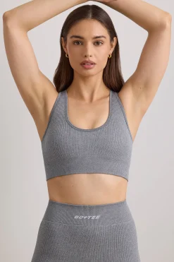 Oh Polly Women'S Clothing Sale - $65 And Under | Women'S Clothing Sale - $40 And Under^FlexiRib Wide Strap Sports Bra in Grey Melange GreyMelange