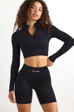 Oh Polly Women'S Clothing Sale - $65 And Under | Women'S Clothing Sale - $40 And Under^FlexiRib Zip-Up Cropped Jacket in Black