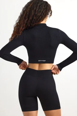 Oh Polly Women'S Clothing Sale - $65 And Under | Women'S Clothing Sale - $40 And Under^FlexiRib Zip-Up Cropped Jacket in Black