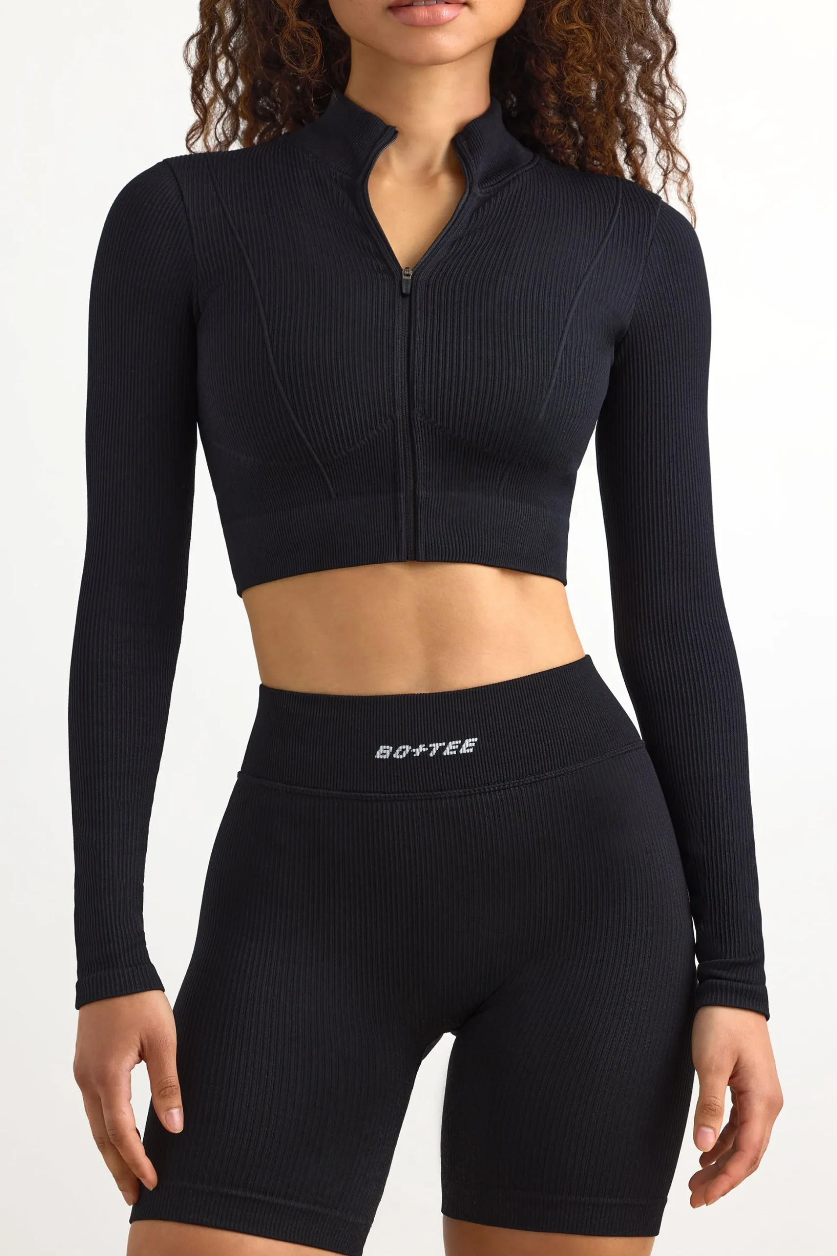 Oh Polly Women'S Clothing Sale - $65 And Under | Women'S Clothing Sale - $40 And Under^FlexiRib Zip-Up Cropped Jacket in Black