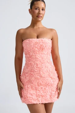 Oh Polly Wedding Guest | Party Dresses^Floral-Appliqué Bandeau A-Line Mini Dress in Coral