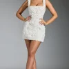 Oh Polly Party Dresses | Bride To Be^Floral-Appliqué Corset Mini Dress in White