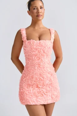 Oh Polly Wedding Guest | Party Dresses^Floral-Appliqué Corset Mini Dress in Coral