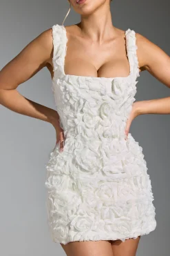 Oh Polly Party Dresses | Bride To Be^Floral-Appliqué Corset Mini Dress in White