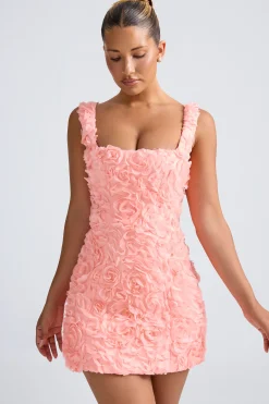 Oh Polly Wedding Guest | Party Dresses^Floral-Appliqué Corset Mini Dress in Coral