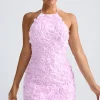 Oh Polly Wedding Guest | Party Dresses^Floral-Appliqué Halterneck A-Line Mini Dress in Lilac