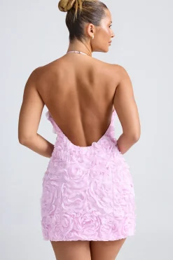 Oh Polly Wedding Guest | Party Dresses^Floral-Appliqué Halterneck A-Line Mini Dress in Lilac