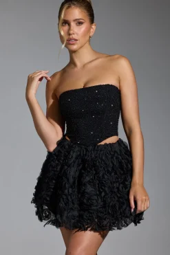 Oh Polly Women'S Clothing Sale - $65 And Under | Wedding Guest^Floral-Appliqué Mini Skirt in Black