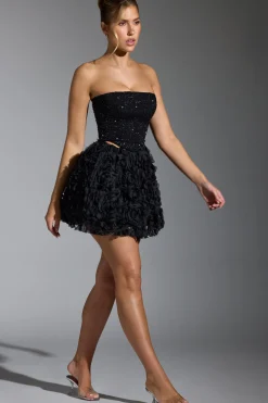 Oh Polly Women'S Clothing Sale - $65 And Under | Wedding Guest^Floral-Appliqué Mini Skirt in Black