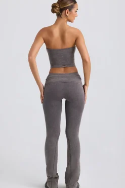 Oh Polly Matching Sets^Foldover Flared Trousers in Washed Charcoal WashedCharcoal