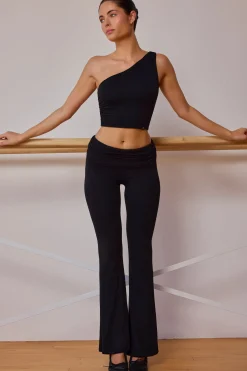 Oh Polly Matching Sets^Fold-Over Flared Trousers in Black