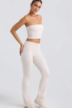 Oh Polly Matching Sets^Foldover Flared Trousers in Washed Cream WashedCream