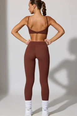 Oh Polly Matching Sets | Leggings^Full Length Leggings with Pockets in Chocolate