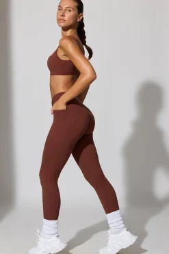 Oh Polly Matching Sets | Leggings^Full Length Leggings with Pockets in Chocolate