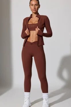 Oh Polly Matching Sets | Leggings^Full Length Leggings with Pockets in Chocolate