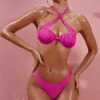 Oh Polly Women'S Clothing Sale - $65 And Under | Women'S Clothing Sale - $40 And Under^Give Me Fever Ruched Twist Bikini Top in Dark Pink
