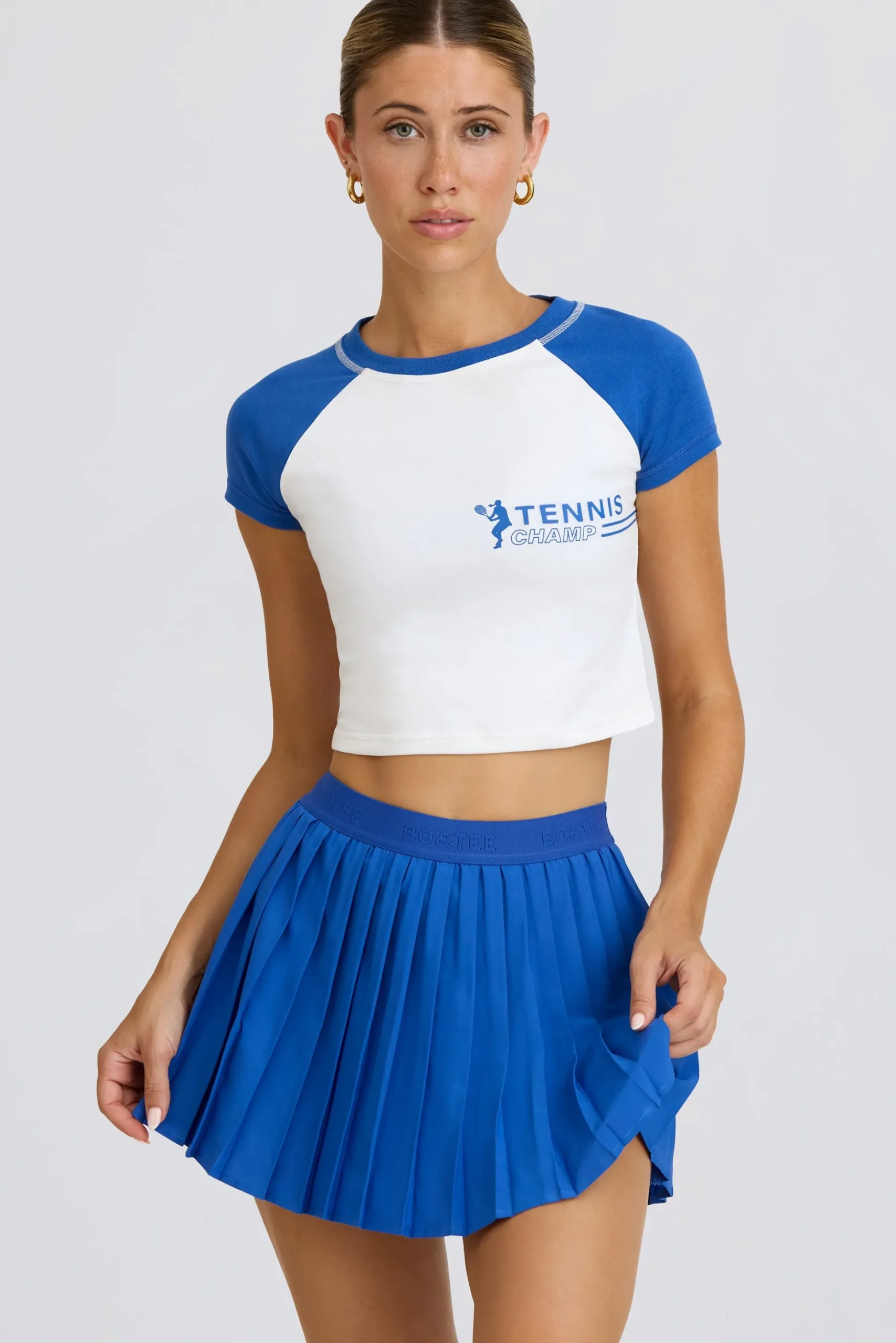 Oh Polly Matching Sets^Graphic-Print Cropped T-Shirt in White