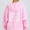 Oh Polly Sweatshirts^Graphic-Print Hoodie in Bubblegum Pink BubblegumPink