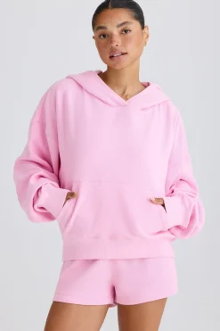 Oh Polly Sweatshirts^Graphic-Print Hoodie in Bubblegum Pink BubblegumPink