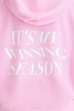 Oh Polly Sweatshirts^Graphic-Print Hoodie in Bubblegum Pink BubblegumPink