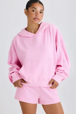 Oh Polly Sweatshirts^Graphic-Print Hoodie in Bubblegum Pink BubblegumPink