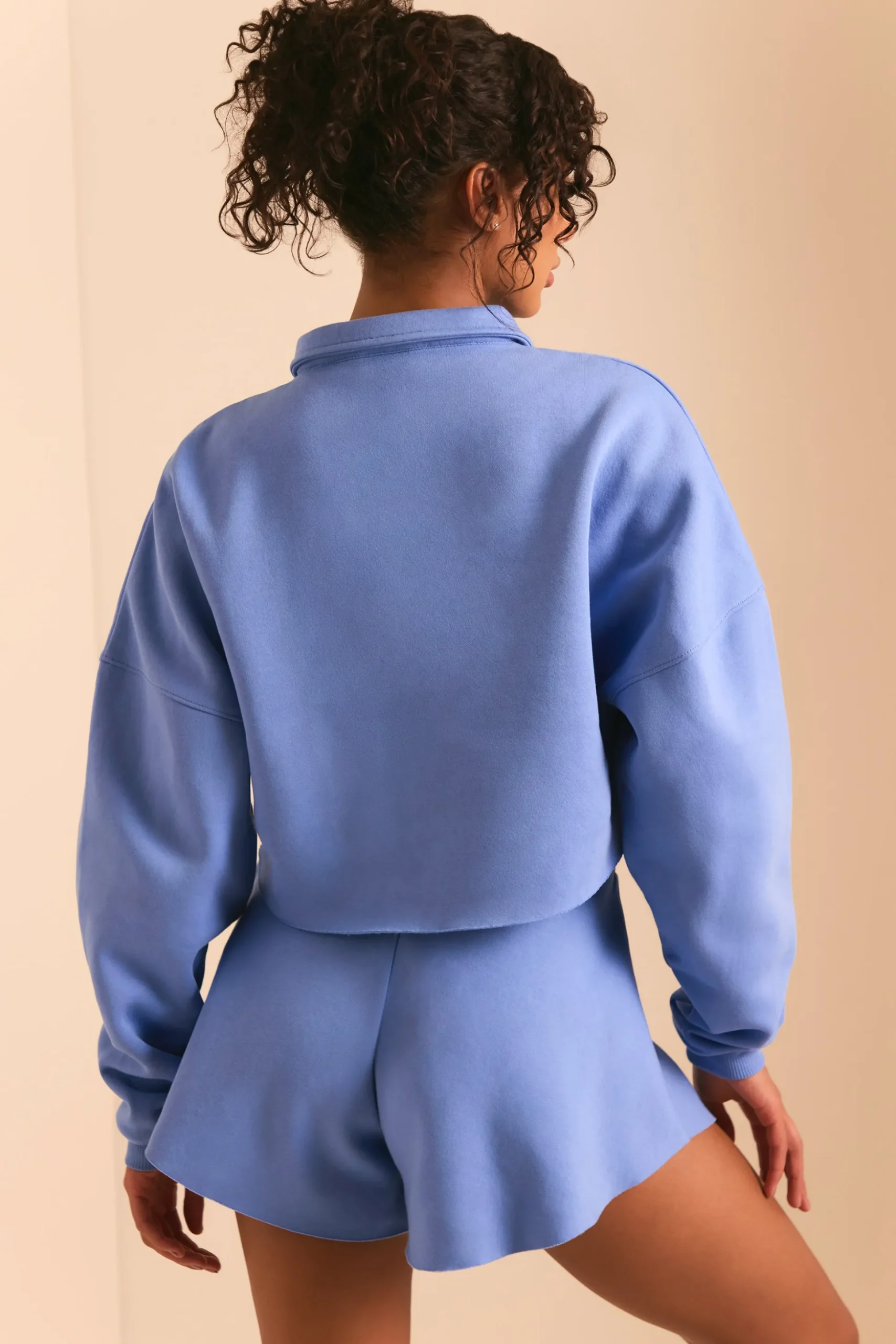 Oh Polly Sweatshirts | Matching Sets^Half Zip Sweater in Cerulean Blue CeruleanBlue