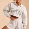 Oh Polly Sweatshirts | Matching Sets^Half Zip Sweater in Heather Grey HeatherGrey
