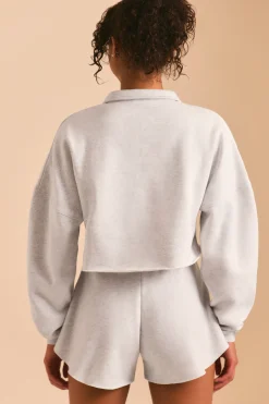 Oh Polly Sweatshirts | Matching Sets^Half Zip Sweater in Heather Grey HeatherGrey