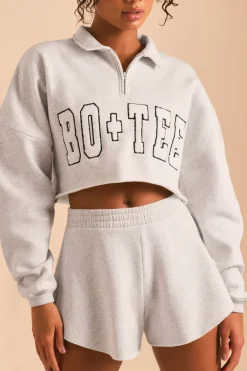 Oh Polly Sweatshirts | Matching Sets^Half Zip Sweater in Heather Grey HeatherGrey