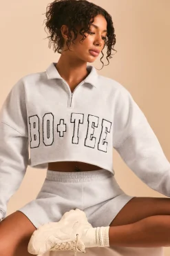 Oh Polly Sweatshirts | Matching Sets^Half Zip Sweater in Heather Grey HeatherGrey