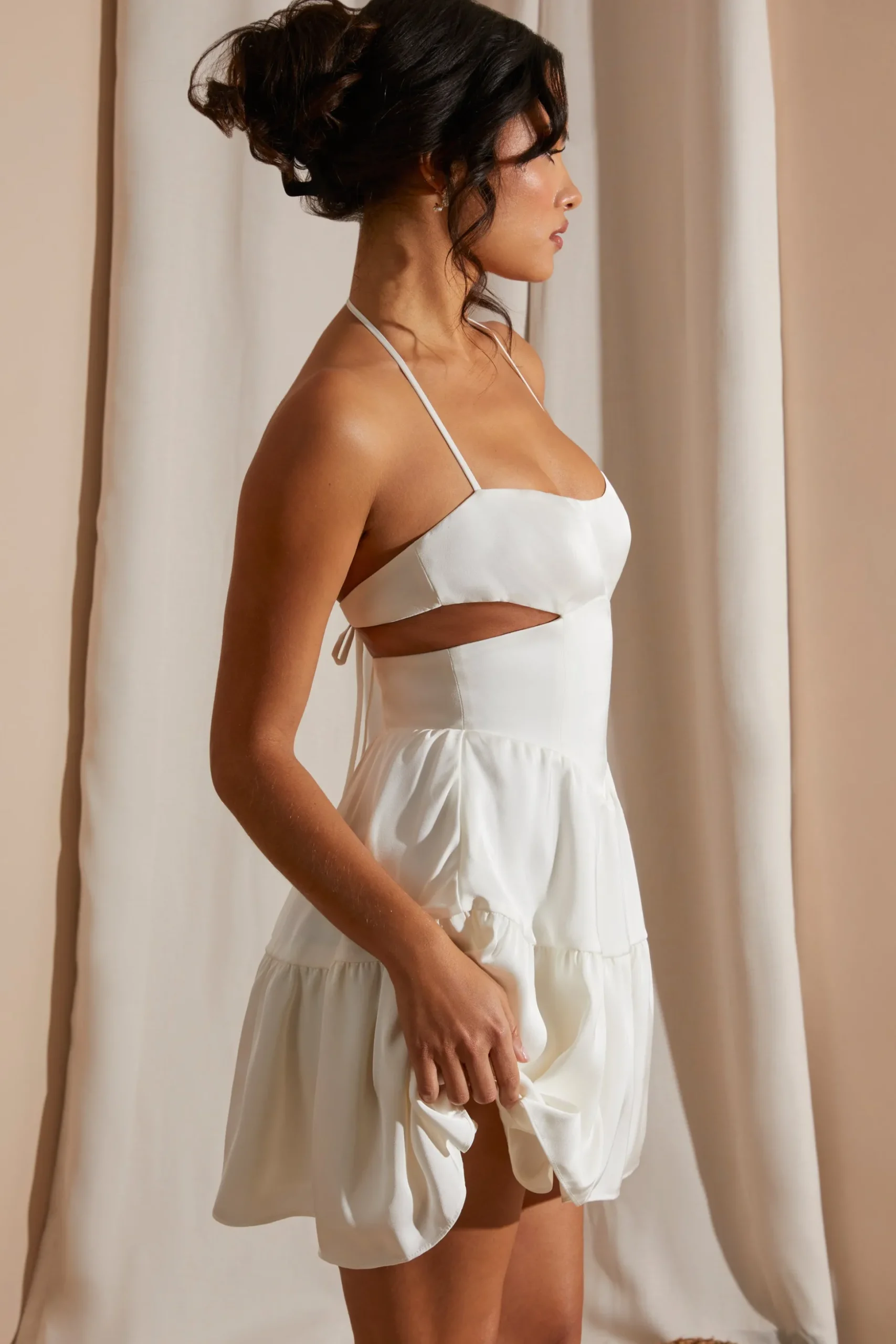 Oh Polly Bride To Be | Graduation Dresses^Halter Neck Cut Out Mini Dress in White
